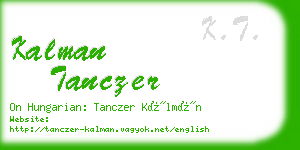 kalman tanczer business card